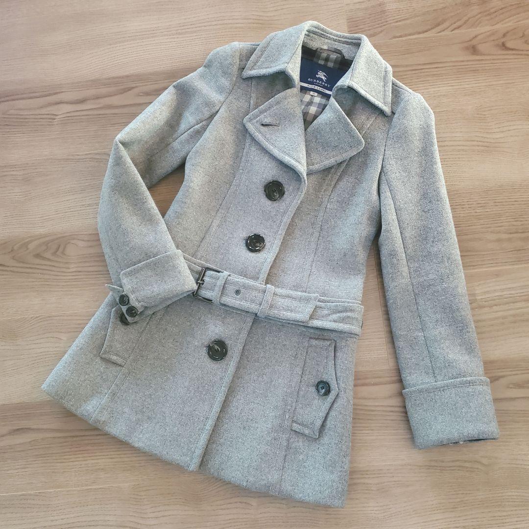 BURBERRY BLUELABEL 冬コート 上品シルエット アンゴラ混合 M