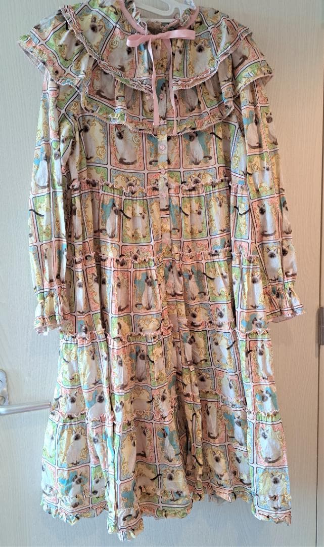 タグ付き♥シャムカドレptダブルフリルワンピalcaliアルカリピンクハウス