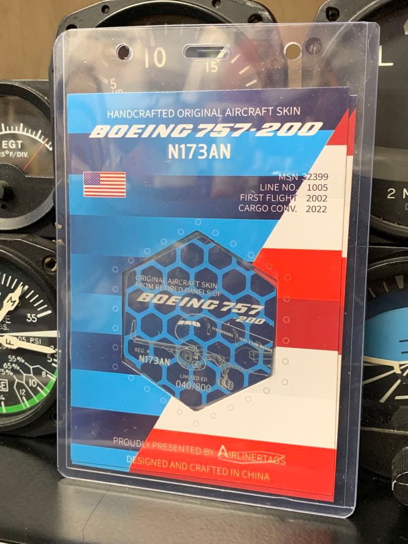 アメリカン航空 B757 タグ ディスプレイ パネル Airlinertags