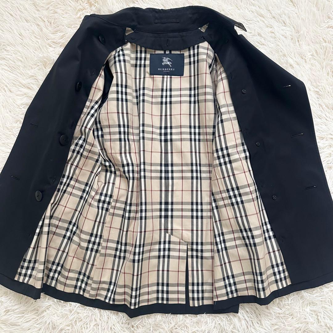 極美品✨️バーバリー ライナー付 ノバチェック トレンチコート 黒 M ベルト
