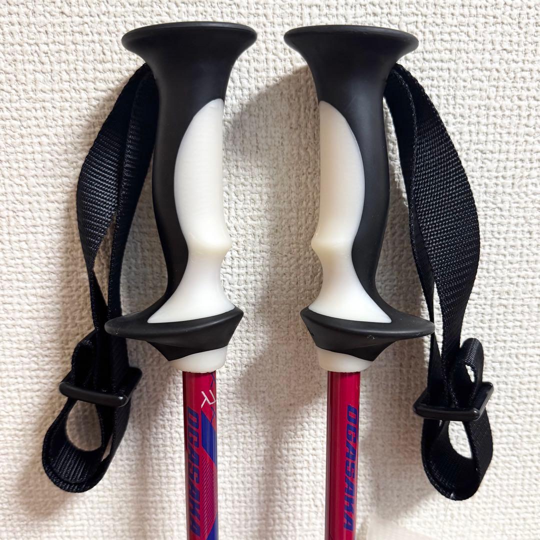【新品未使用】オガサカ 伸縮式スキーポール LC-FS レッド