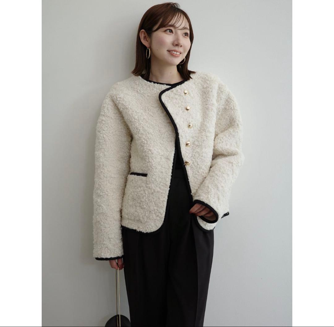 新品未使用タグ付き　anuans パイピングボアジャケット