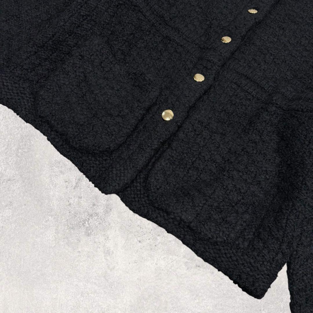 TSLOBE IENA ボタンツィーディジャケット 黒 スマイルボタン