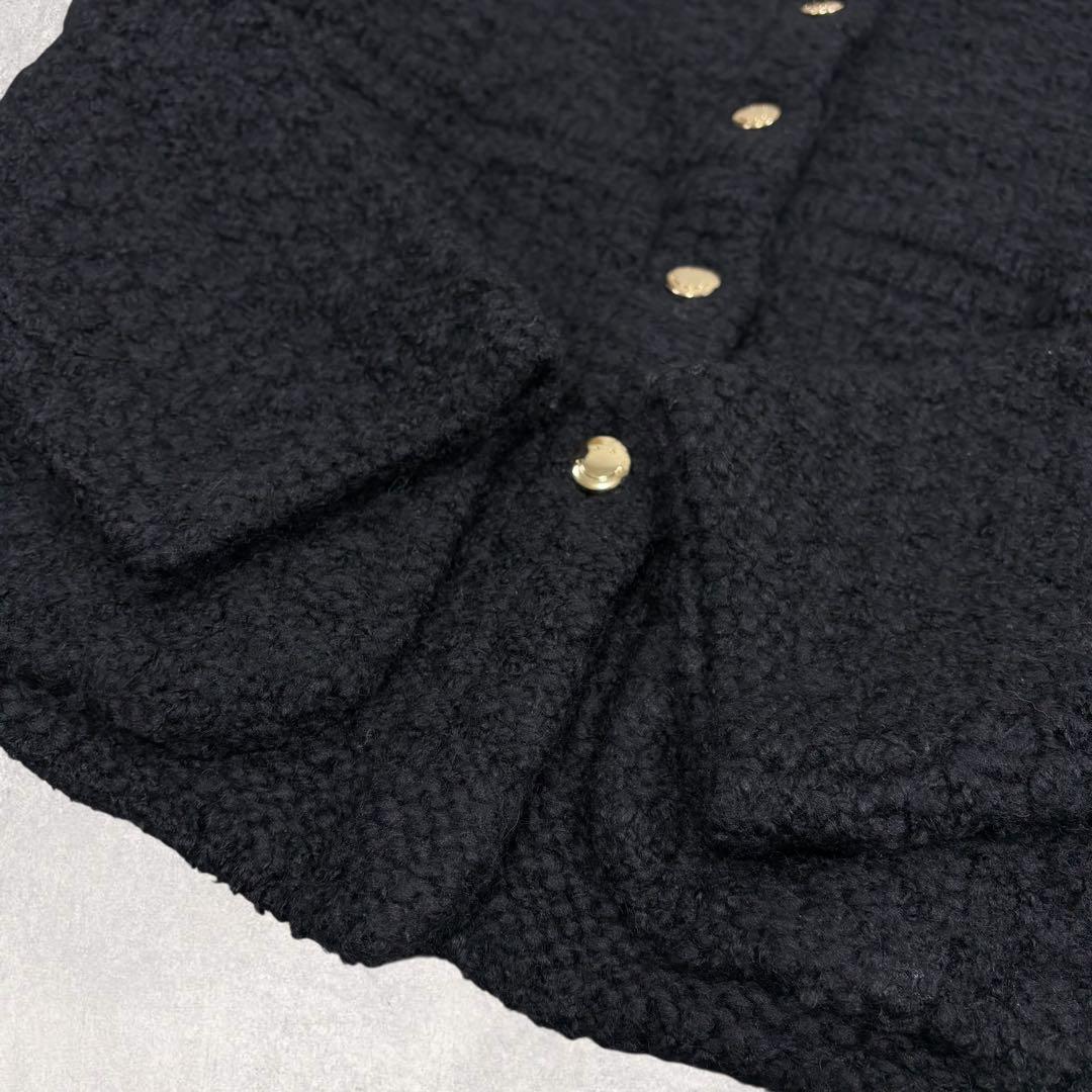 TSLOBE IENA ボタンツィーディジャケット 黒 スマイルボタン