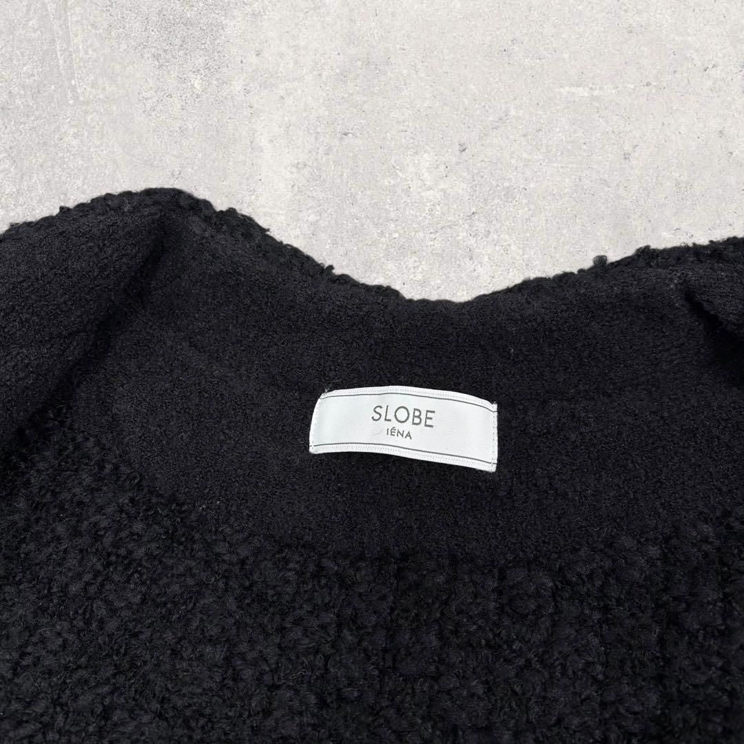 TSLOBE IENA ボタンツィーディジャケット 黒 スマイルボタン