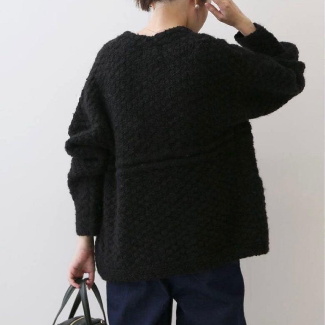 TSLOBE IENA ボタンツィーディジャケット 黒 スマイルボタン