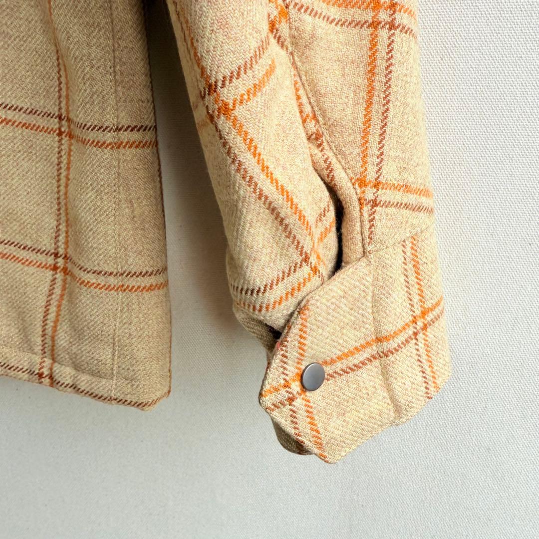美品　ユナイテッドアローズ　ハンタージャケット　チェック　ウール　襟コーデュロイ