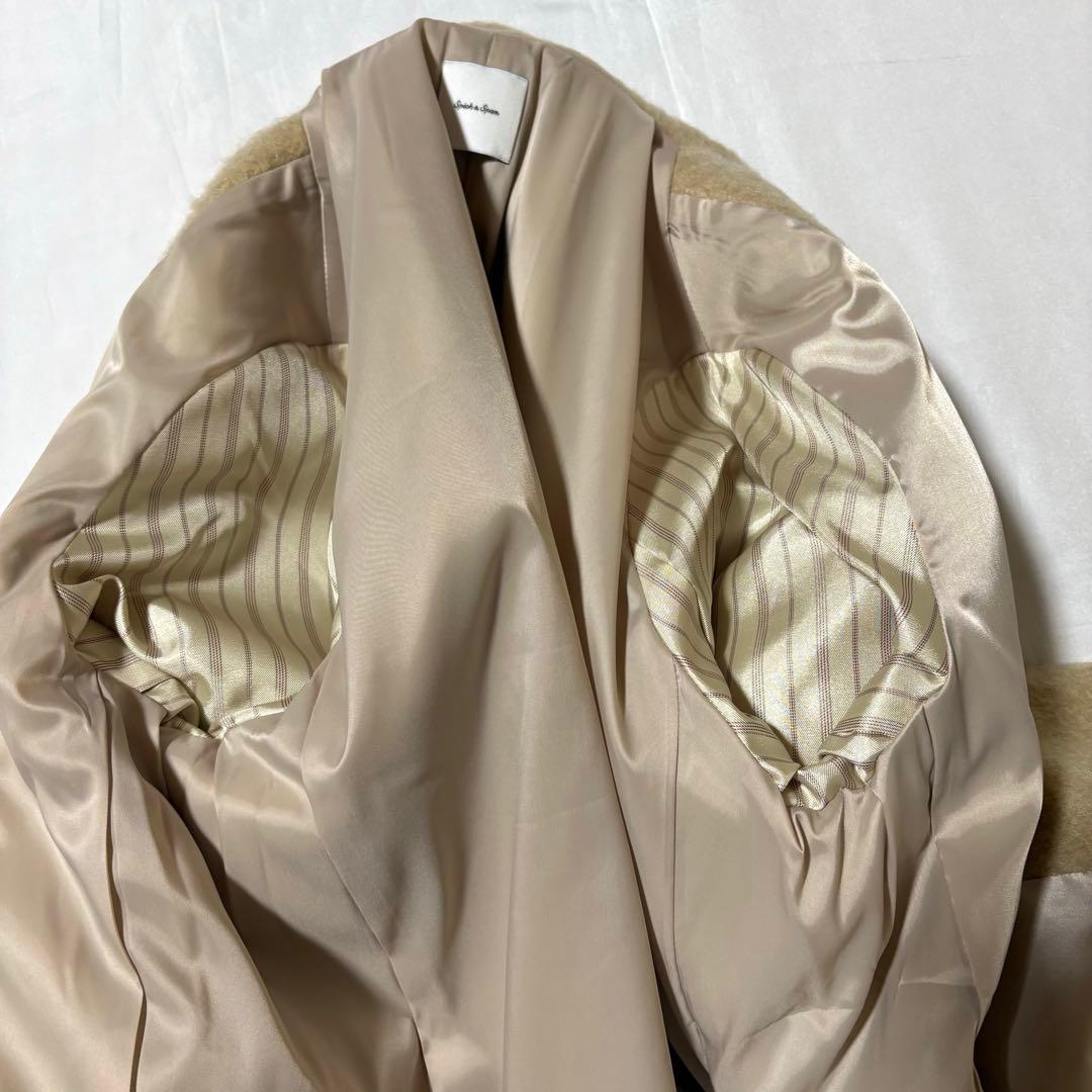 【美品】スピック&スパン 25AW モヘヤブレンドシャギージャケット ベージュ