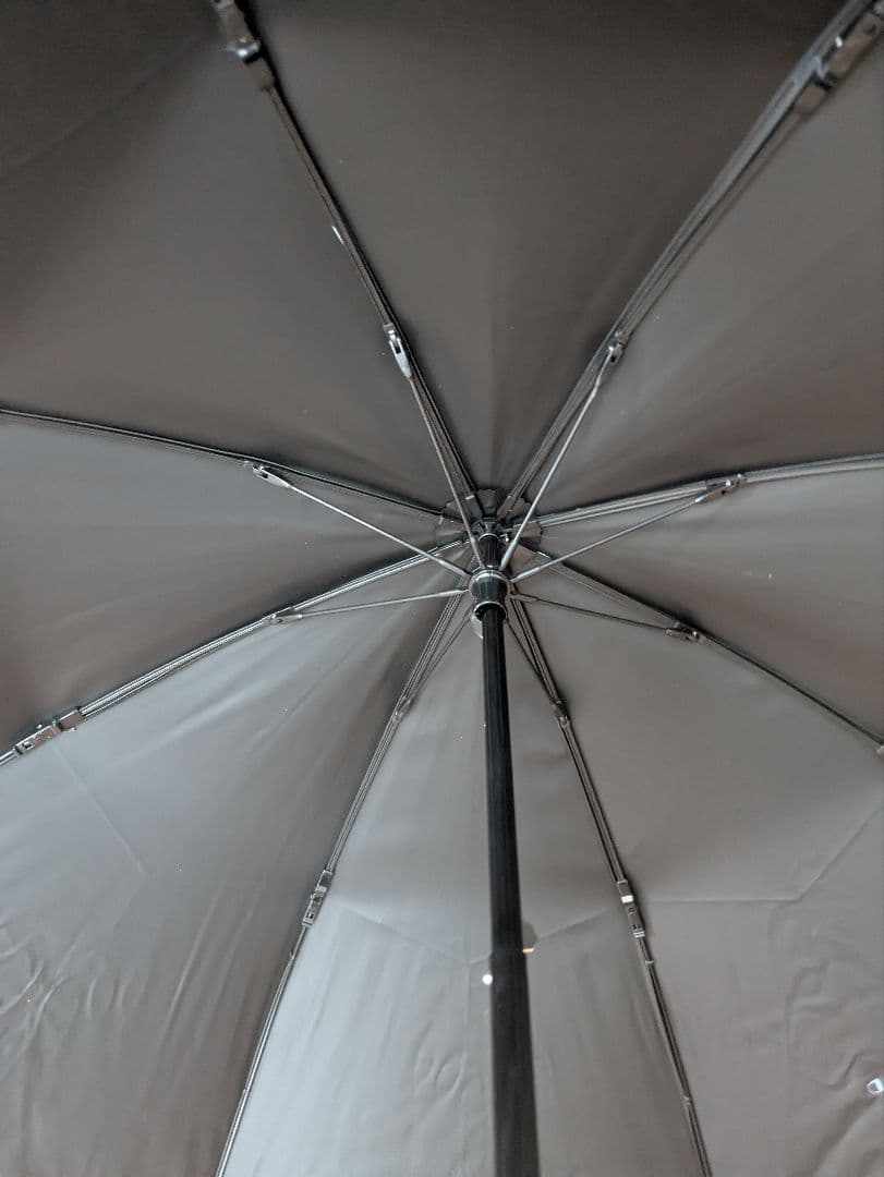 サンバリア100　折りたたみ日傘 ２段折 フリル　フロスト　ブルー　木曲がり手元