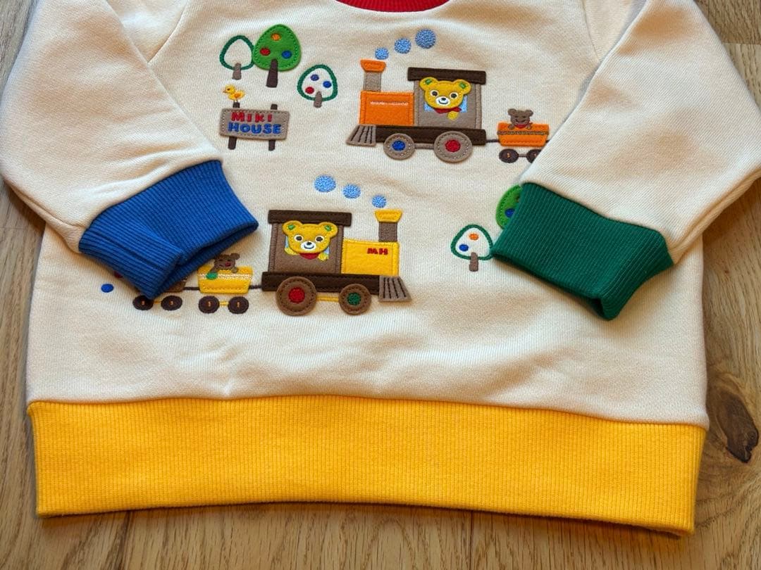 不要品処分⚠️ミキハウス　プッチーくん　乗り物　電車　トレーナー　100cm