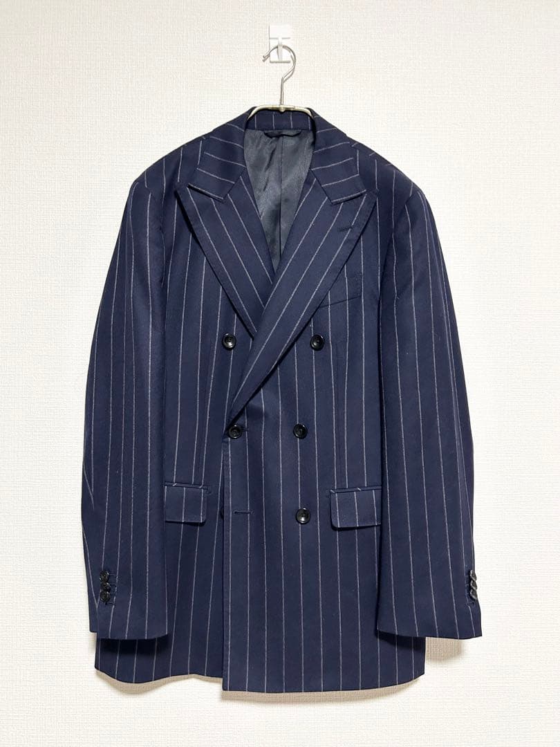 MORLES モアレス ダブルブレスト スーツ カノニコ チョークストライプ