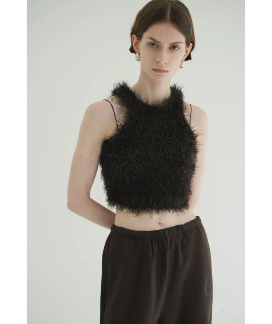 【CLANE】SHAGGY AMERICAN SLEEVE KNIT TOPS