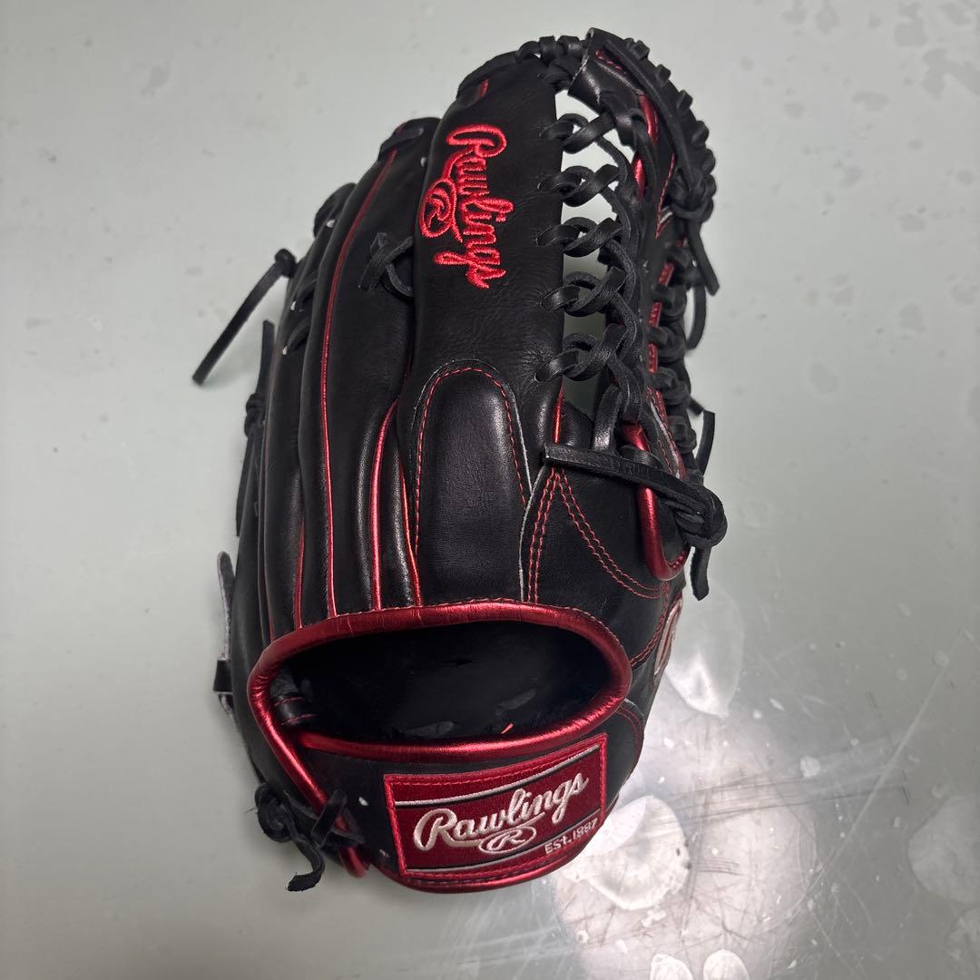ローリングス 外野用軟式グローブ　黒/赤