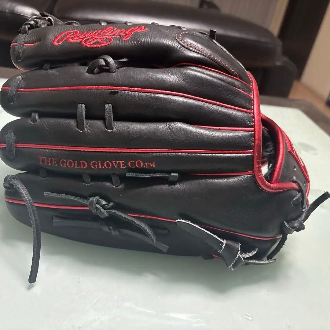 ローリングス 外野用軟式グローブ　黒/赤