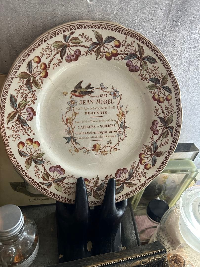 フランスアンティーク ショワジールロワ ツバメ 小鳥 鳥 さくらんぼ