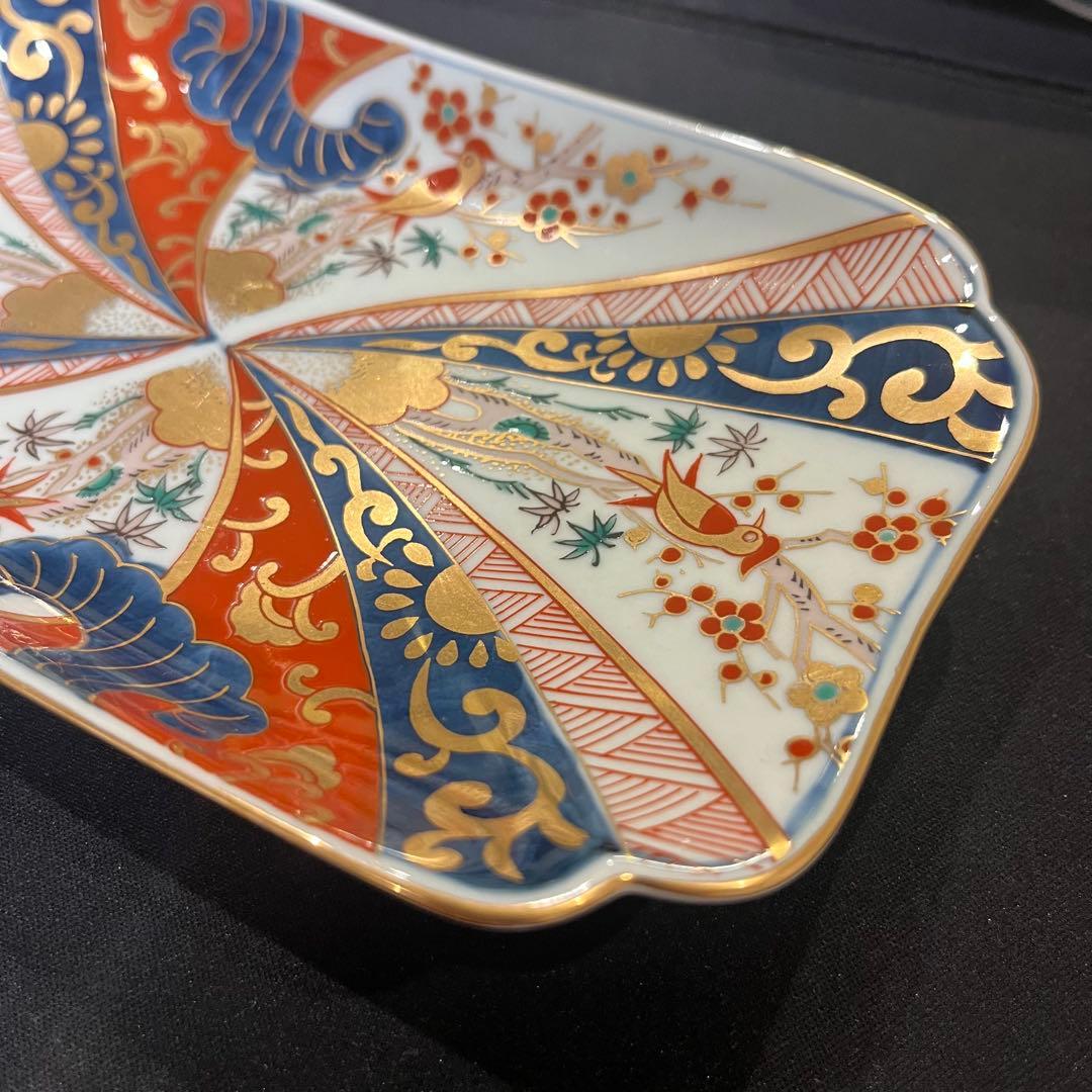 W*1様 林九郎窯 色絵金彩 鳥文様 長皿｜有田焼・古伊万里風・和食器 5枚 セ