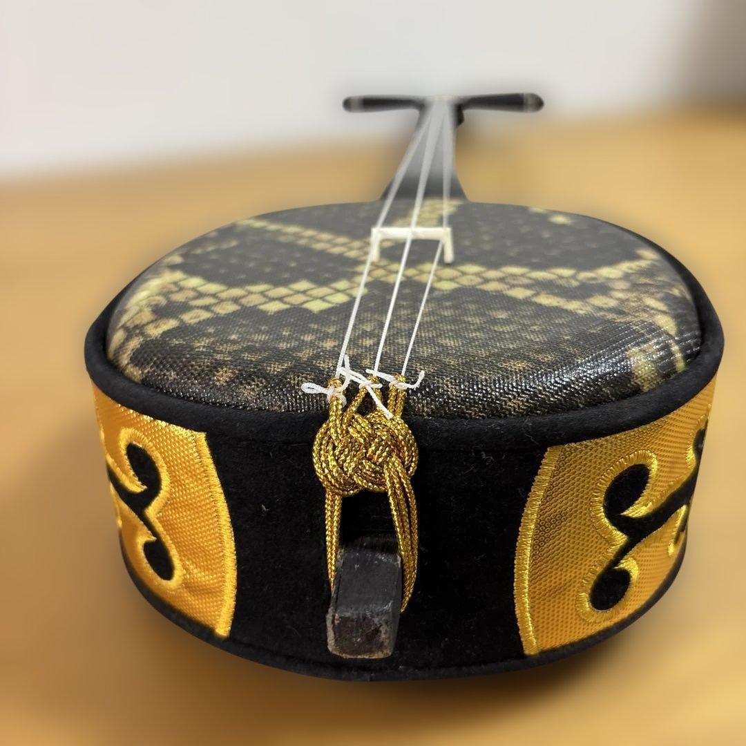 【状態良好】沖縄三線 三味線 人工皮張り　革　蛇　ヘビ　へび　初心者　本体のみ