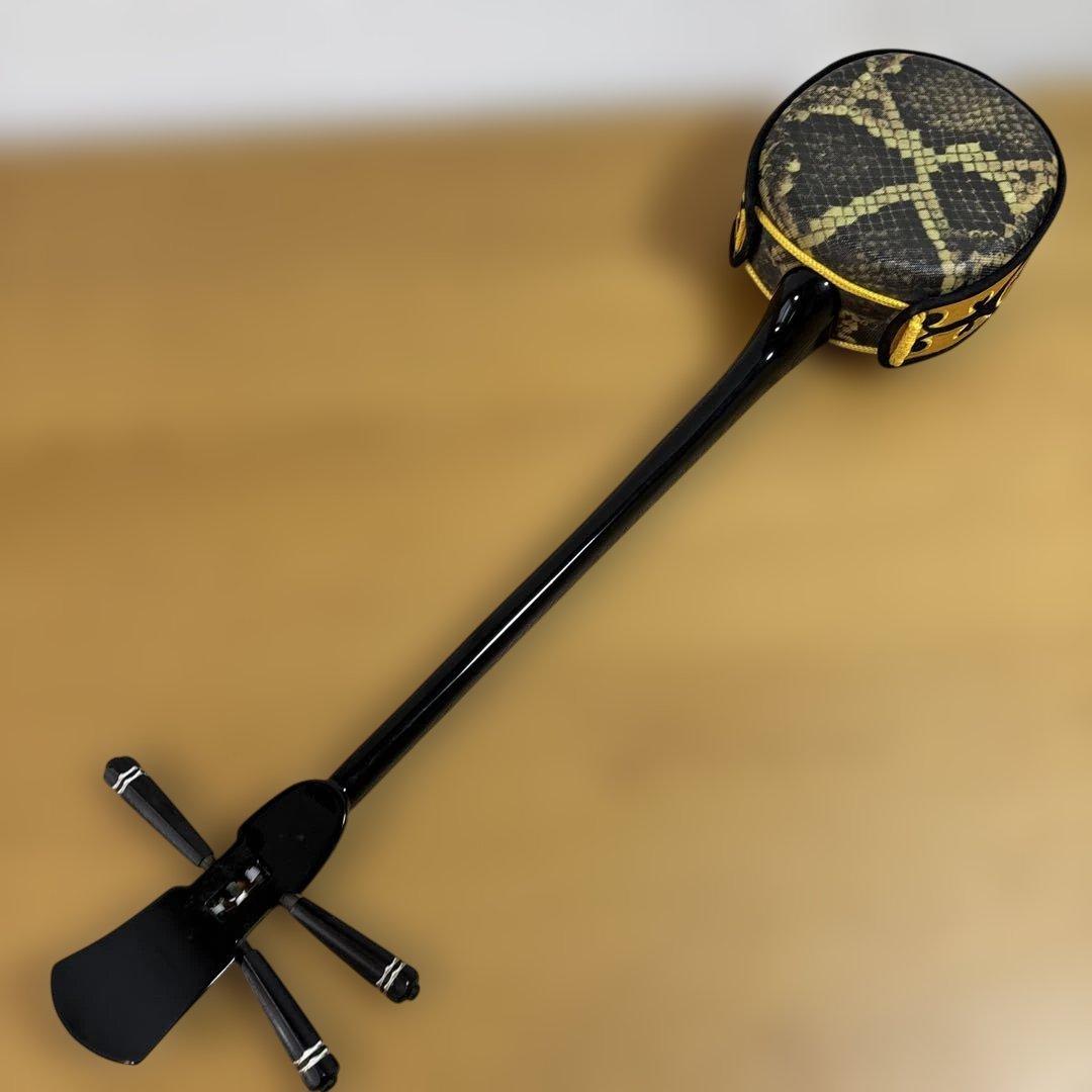 【状態良好】沖縄三線 三味線 人工皮張り　革　蛇　ヘビ　へび　初心者　本体のみ