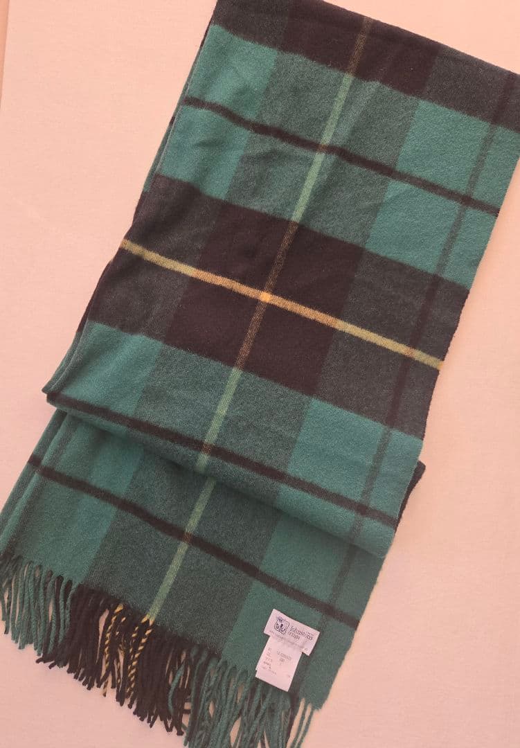 Johnstons of Elgin ブラックウォッチカシミヤ100%ストール
