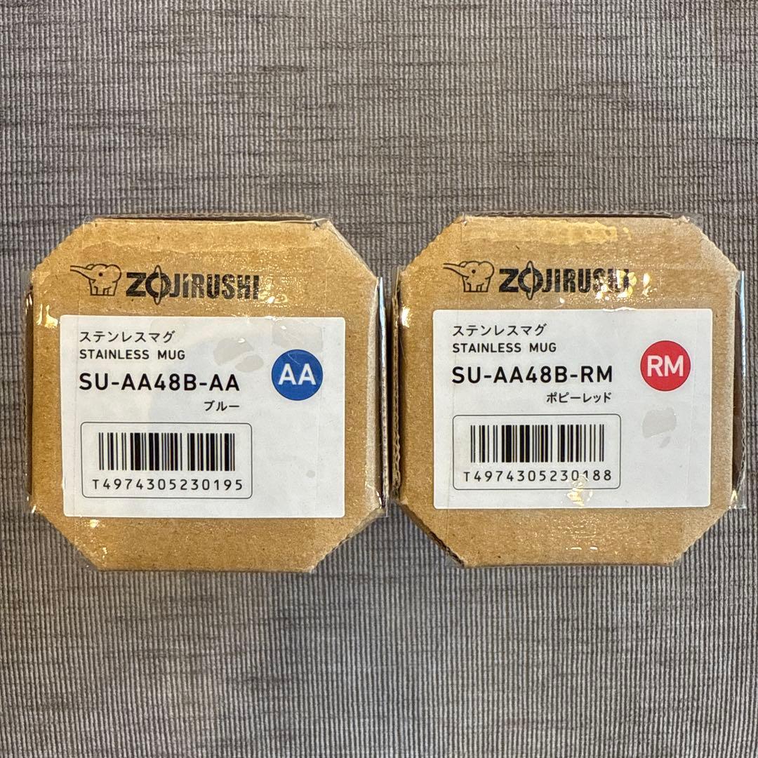 象印 ステンレスマグ 水筒 ミャクミャク ブルー ポピーレッド 2点セット