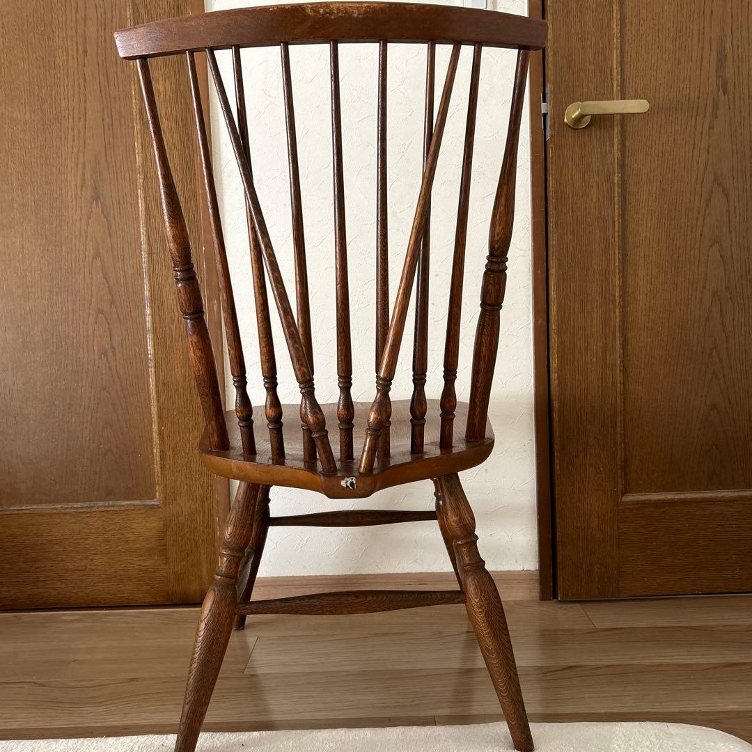 飛騨産業☆ヒダサンギョウ　キツツキマーク☆ウィンザーチェアー 天然木　ブラウン