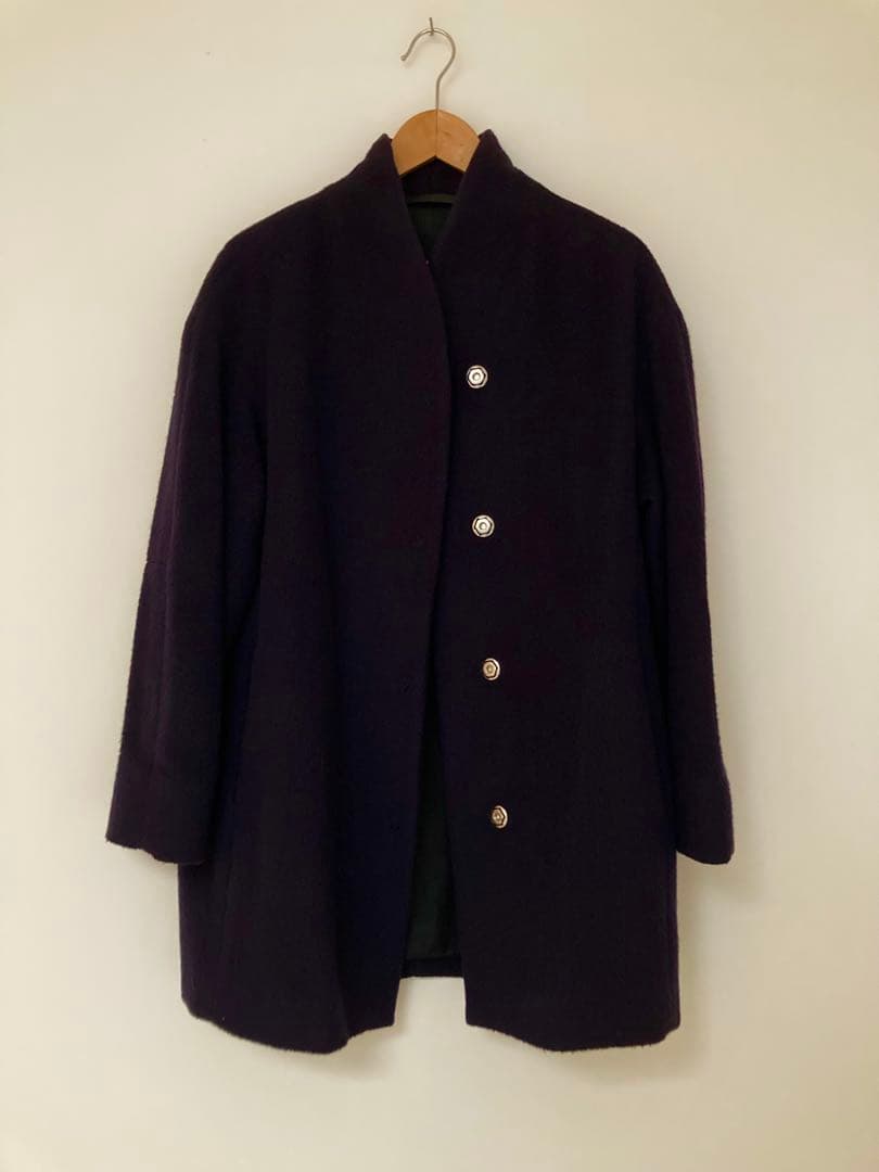 00100さま 専用marimekko コクーンシルエット　ウールコートネイビー