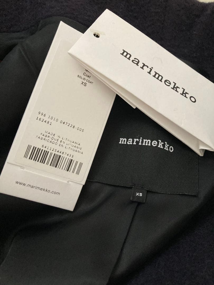 00100さま 専用marimekko コクーンシルエット　ウールコートネイビー