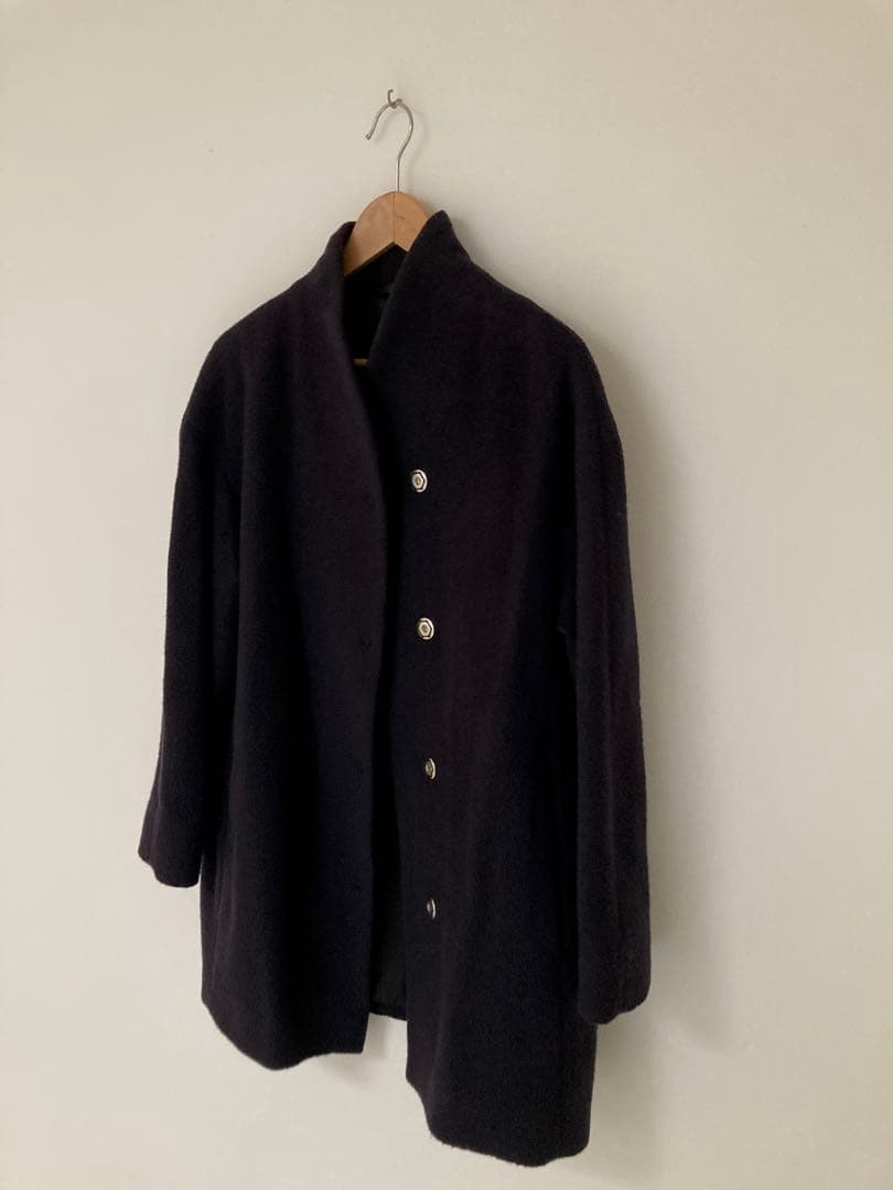 00100さま 専用marimekko コクーンシルエット　ウールコートネイビー