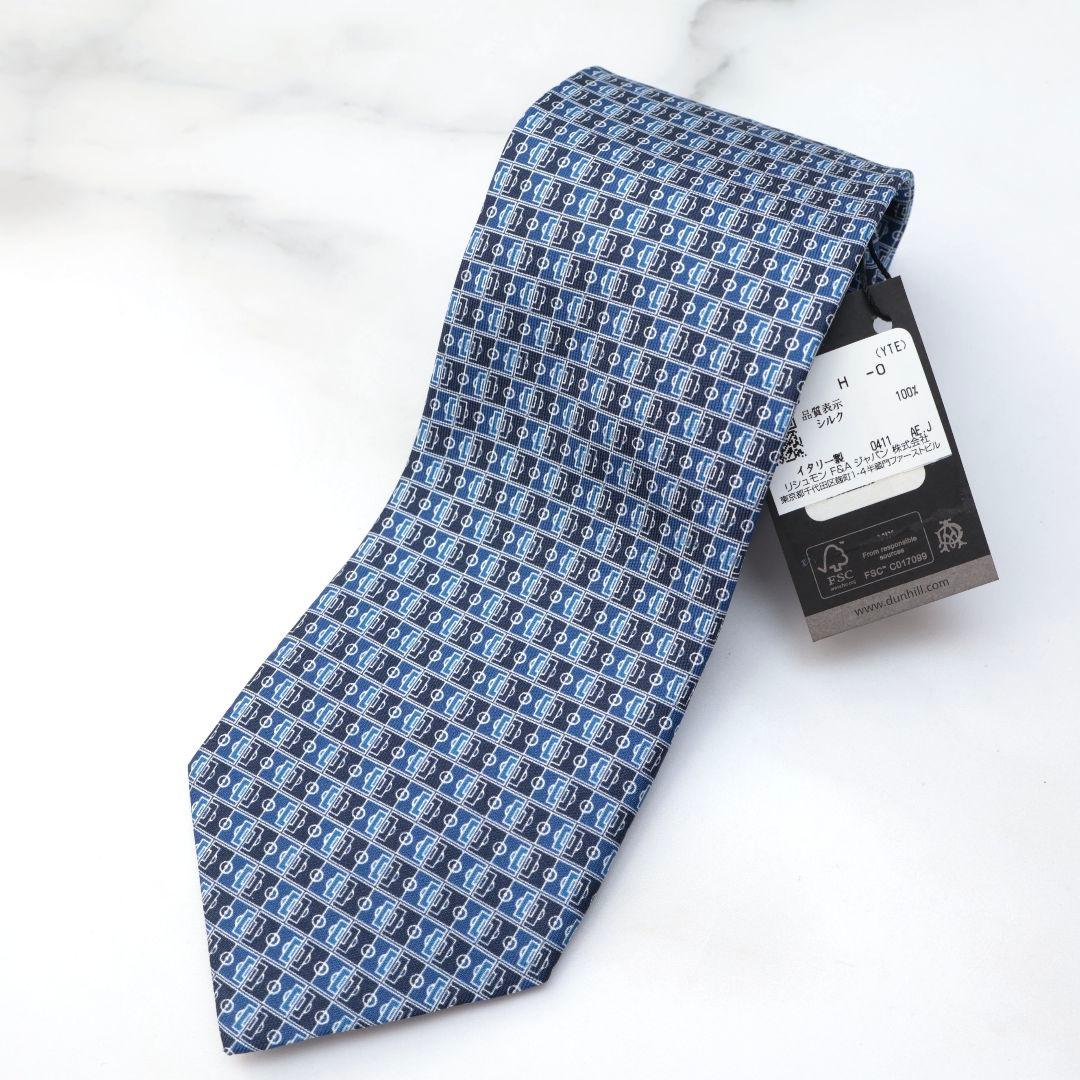 新品未使用　ダンヒル　日本代表　ネクタイ　ネイビー