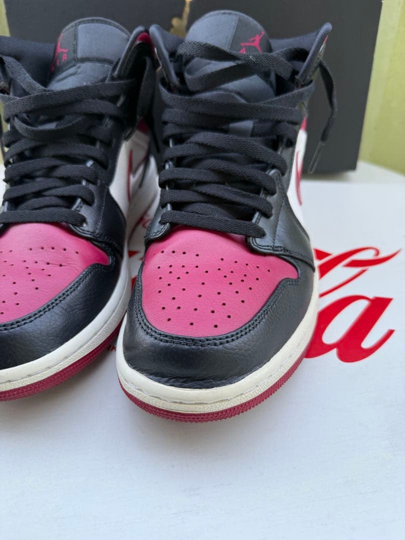 シューズ(男性用) NIKE AIR JORDAN 1 MID \"BLACK/RED/ WHITE\"