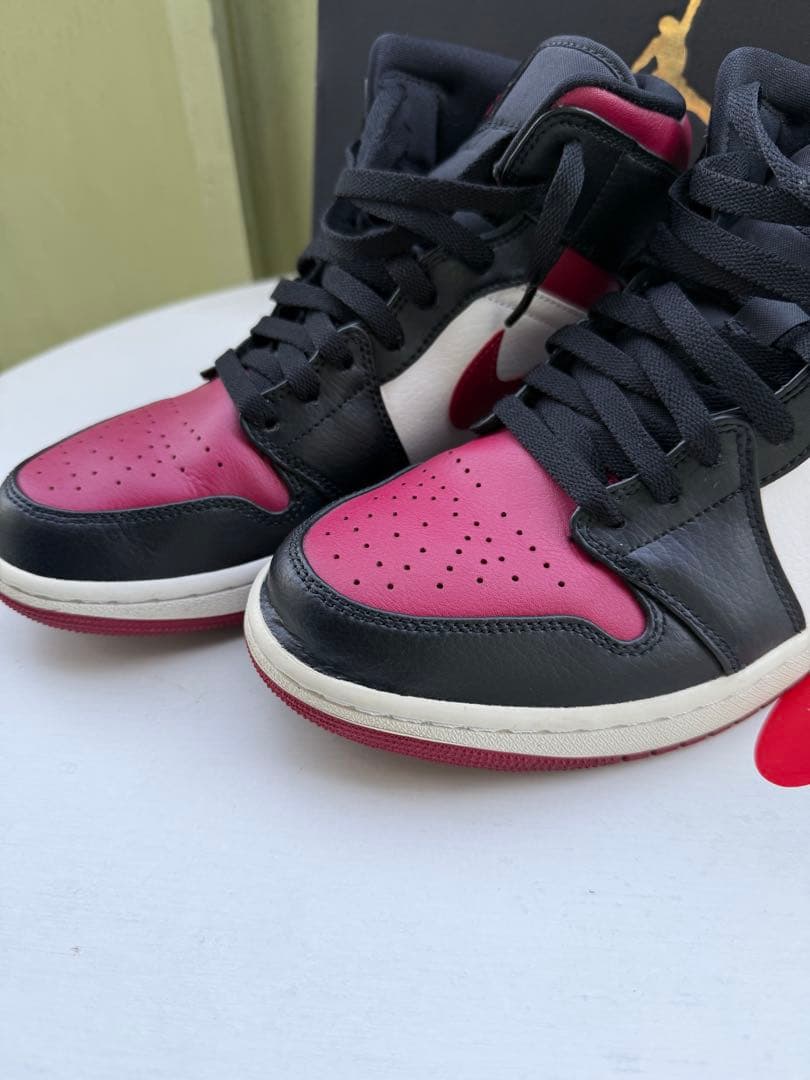 シューズ(男性用) NIKE AIR JORDAN 1 MID \"BLACK/RED/ WHITE\"