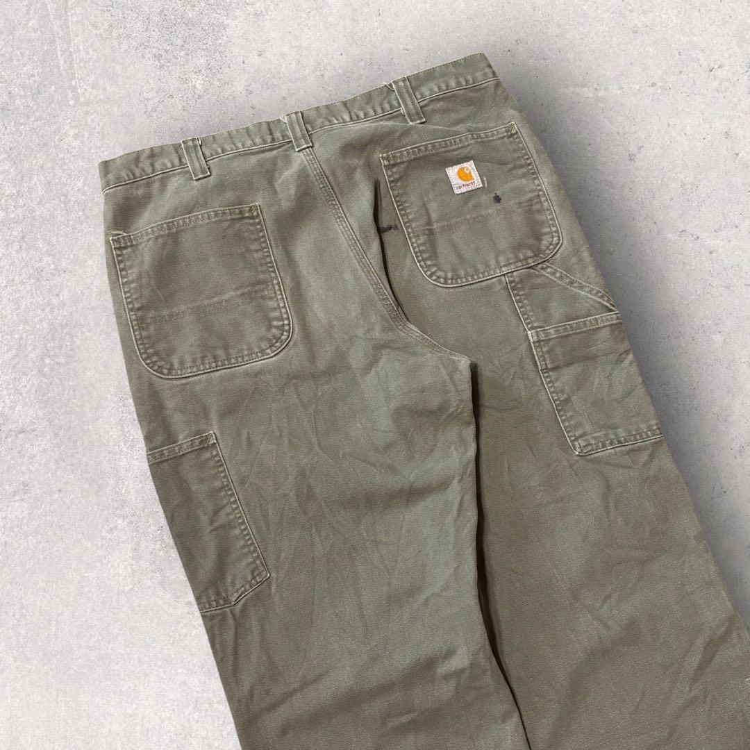 【カーハート】ペインターパンツ　ワークパンツ　モスグリーン　36×34