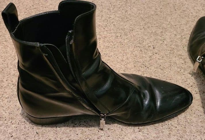 SAINT LAURENT エディ期 Wyatt サイドジップブーツ 黒 42