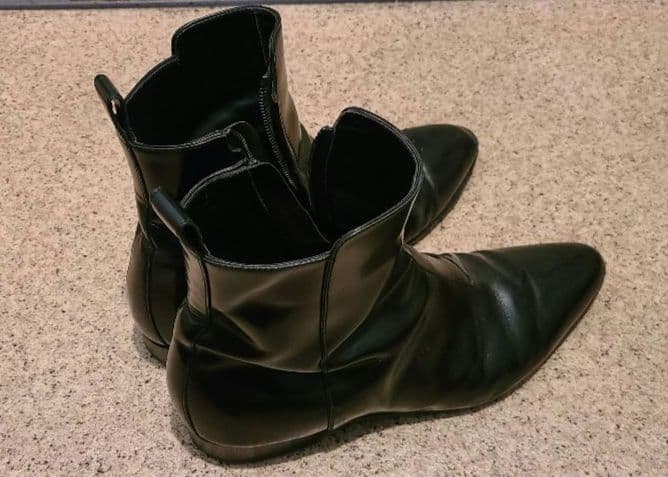 SAINT LAURENT エディ期 Wyatt サイドジップブーツ 黒 42