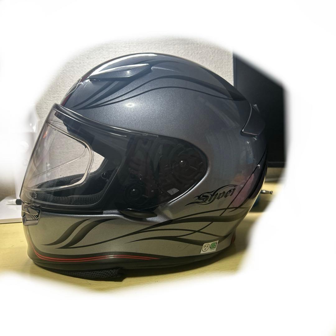 美品　SHOEI フルフェイスヘルメット グレー/ブラック　M 転倒歴なし