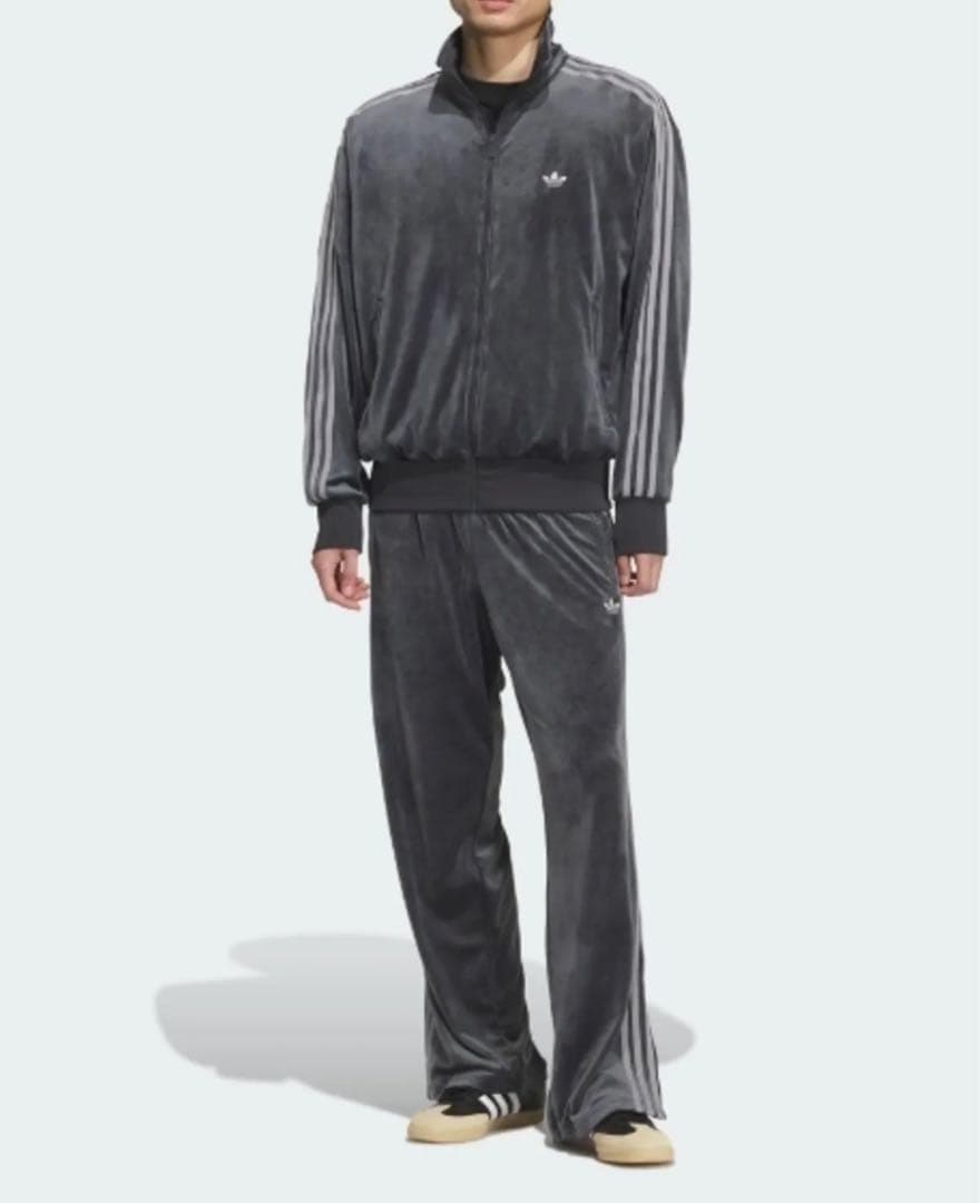 特別セール ✨人気 adidas トラックトップ ベロア グレー XL