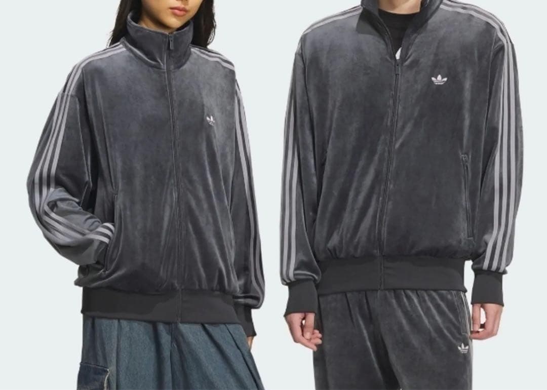 特別セール ✨人気 adidas トラックトップ ベロア グレー XL