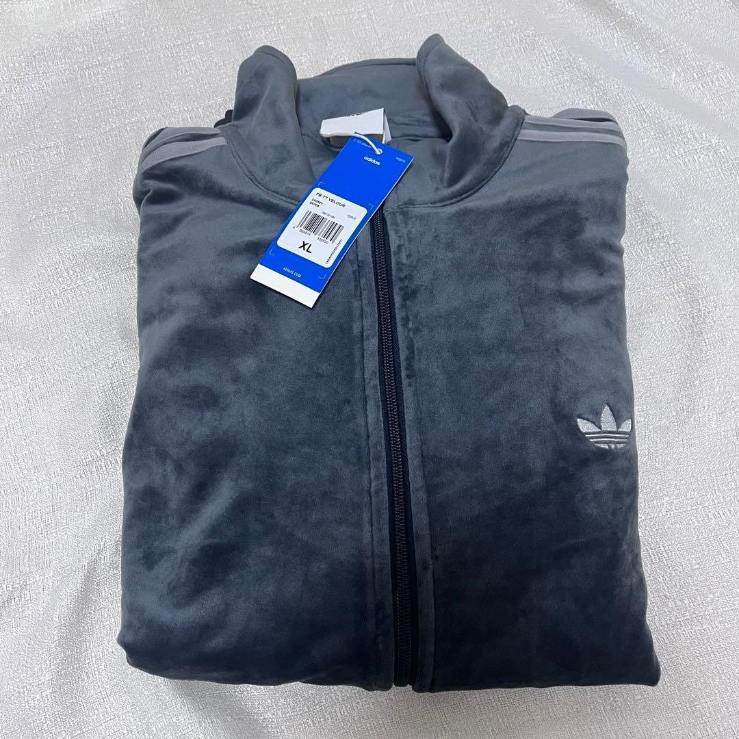 特別セール ✨人気 adidas トラックトップ ベロア グレー XL