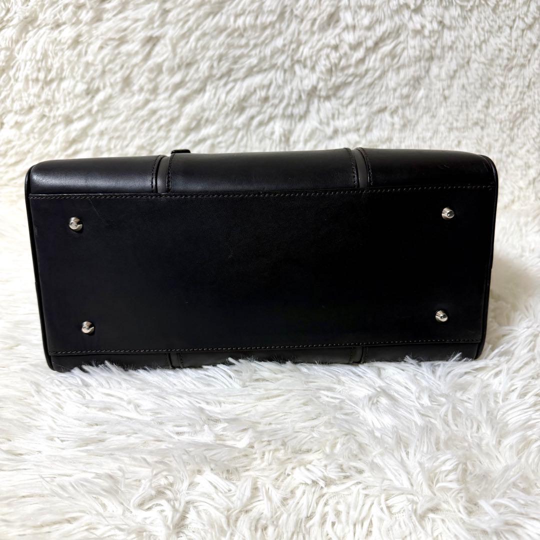 希少✨Burberry ミニボストン オールレザー ノバチェック ブラック