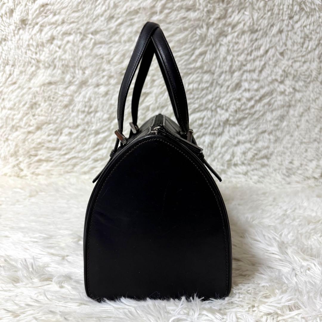 希少✨Burberry ミニボストン オールレザー ノバチェック ブラック