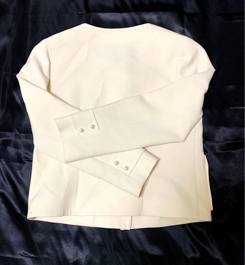 Rene ルネ ノーカラージャケット ホワイト　34