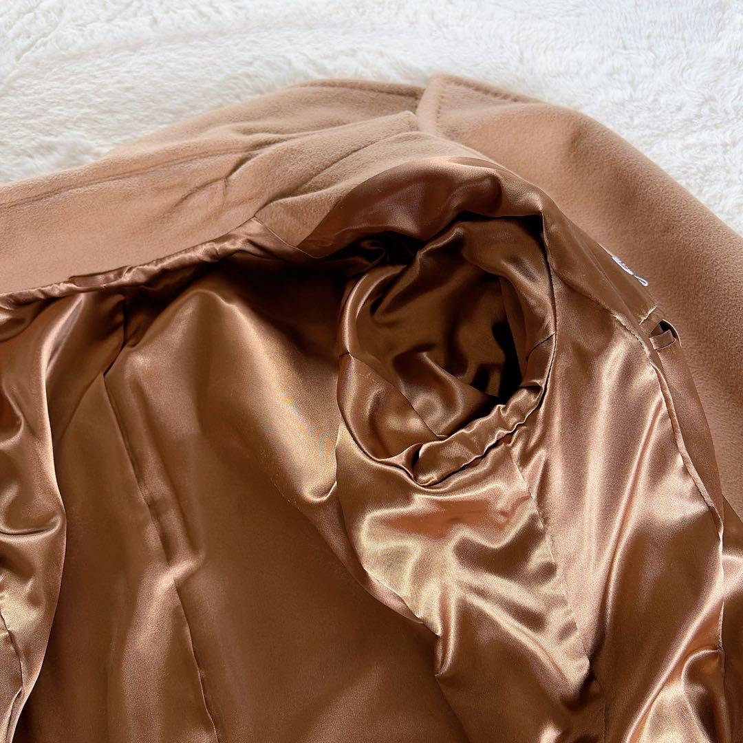 極美品✨【マイケルコース】アンゴラ100%ベルト付マキシ丈ロングコート キャメル