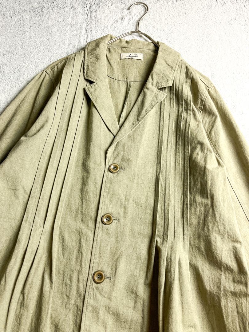 【ICHI Antiquite's】コットンリネン ピンタックシャツワンピース