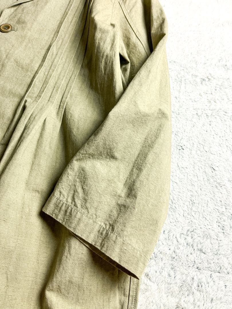 【ICHI Antiquite's】コットンリネン ピンタックシャツワンピース