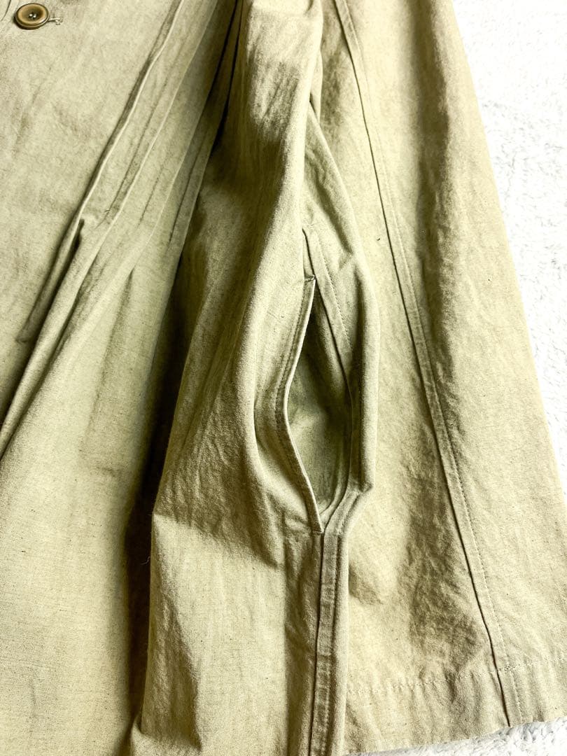 【ICHI Antiquite's】コットンリネン ピンタックシャツワンピース