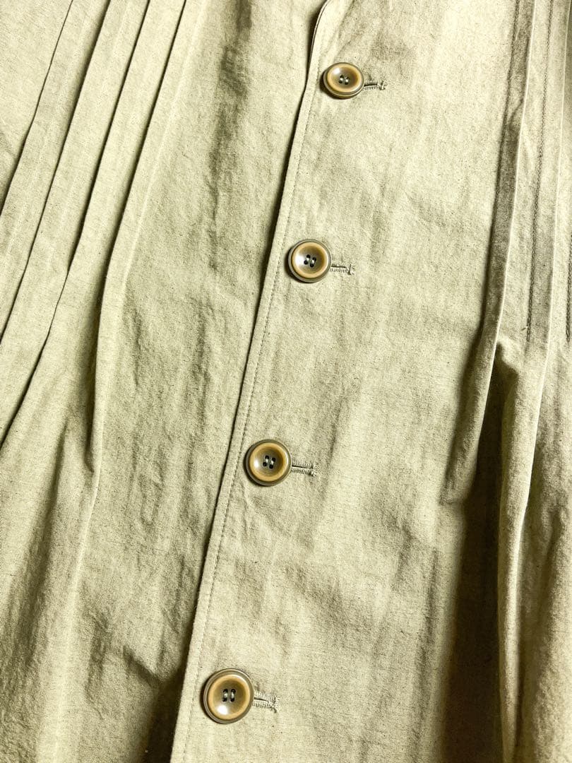 【ICHI Antiquite's】コットンリネン ピンタックシャツワンピース