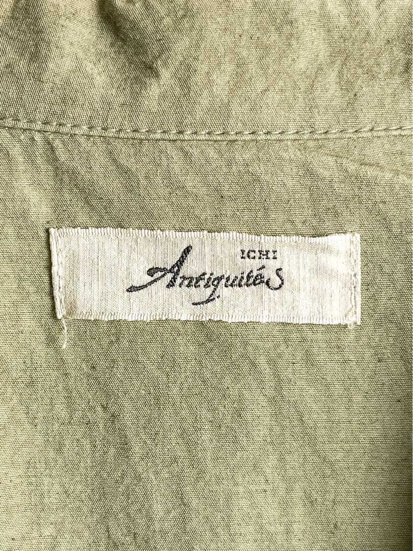 【ICHI Antiquite's】コットンリネン ピンタックシャツワンピース