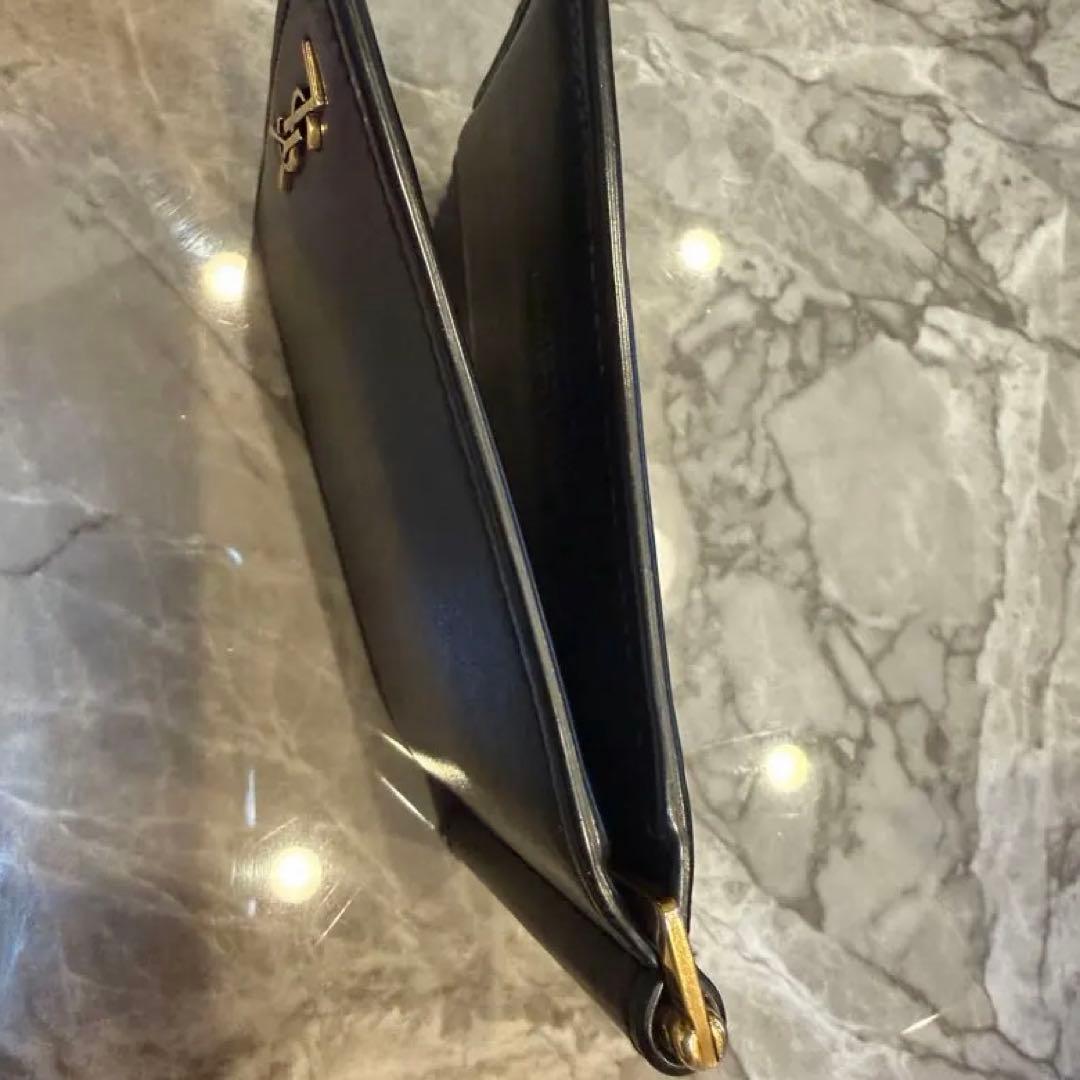 YSL ブラックレザー マネークリップ　美品