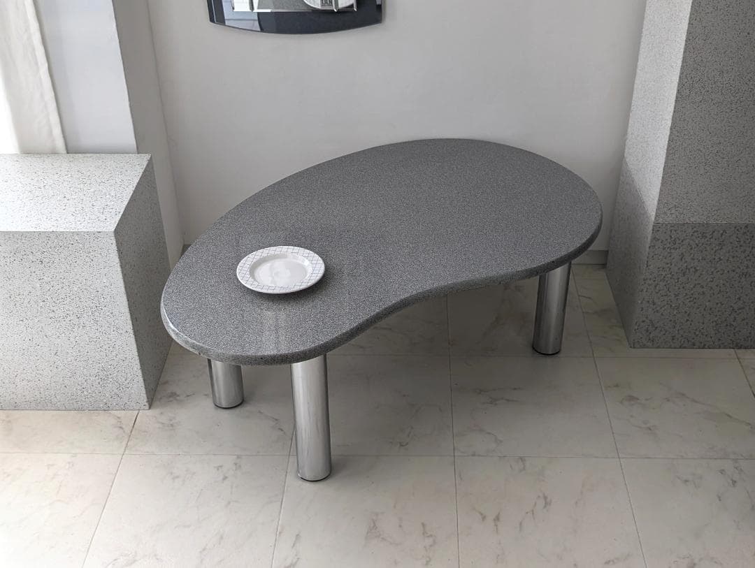 ビンテージ　ビーンズ型 リビングテーブル　クローム脚　90年代　Y2K ポップ