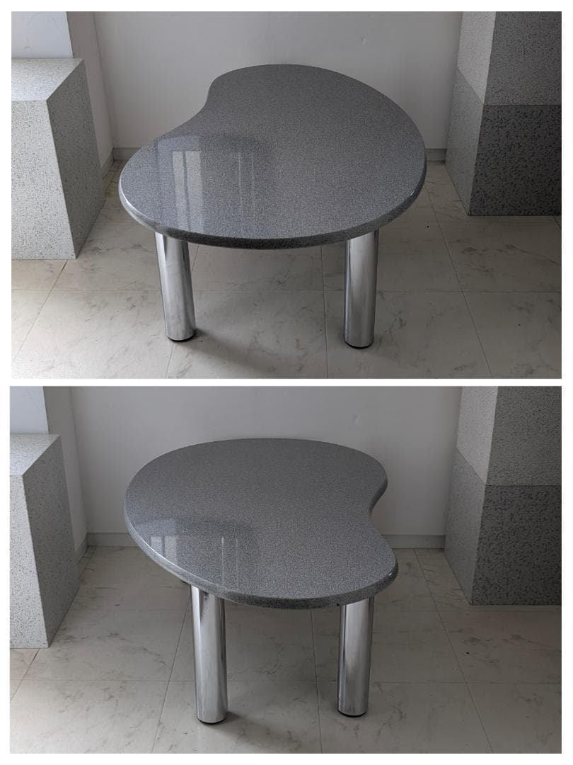 ビンテージ　ビーンズ型 リビングテーブル　クローム脚　90年代　Y2K ポップ